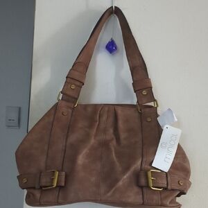 Minicci Tan Shoulder Bag with Gold Accents Very Spacious Asking ONLY $25